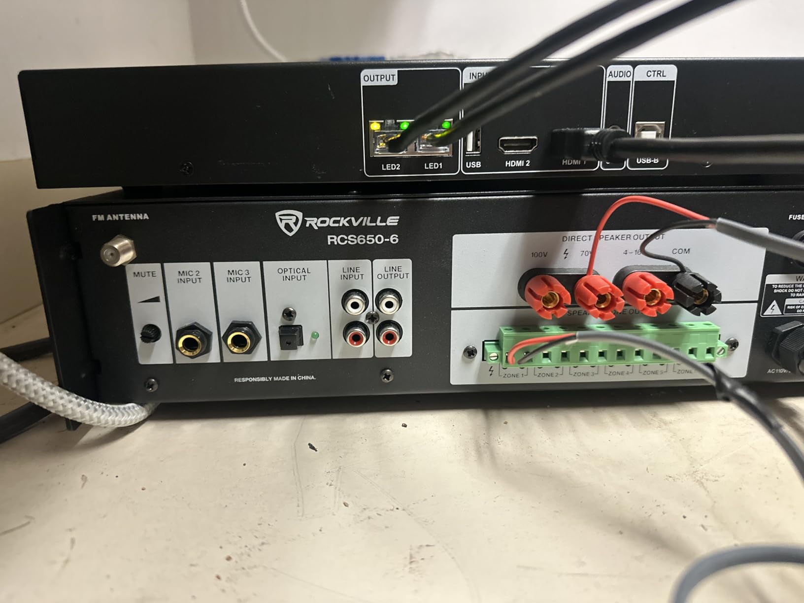 Rockville RCS650-6 650 Watt 6-Zone 70V Commercial Amplifier, Bluetooth, USB/SD/FM Playback, Rack-Mountable, for Restaurants & Offices customer photo 2