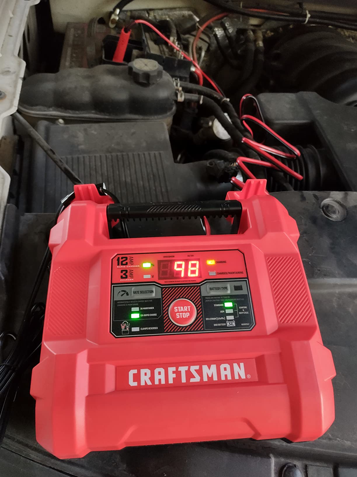 CRAFTSMAN 12A Car Battery Charger & Maintainer, 6V/12V - CMXCESM258 customer photo 1