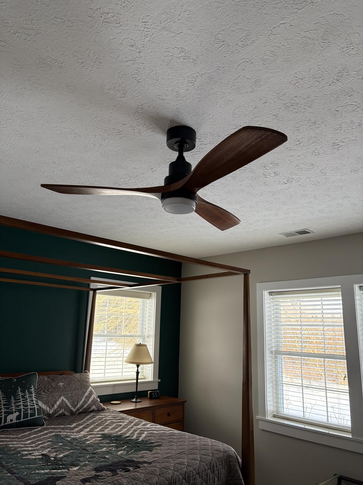 Sofucor 60 Inch Ceiling Fan No Light, Solid Wood, High 6500 CFM | Remote Control, Quiet Reversible DC Motor, 6 Speed, Timer, Large Ceiling Fan for Indoor/Outdoor/Bedroom/Living Room/Farmhouse customer photo 2