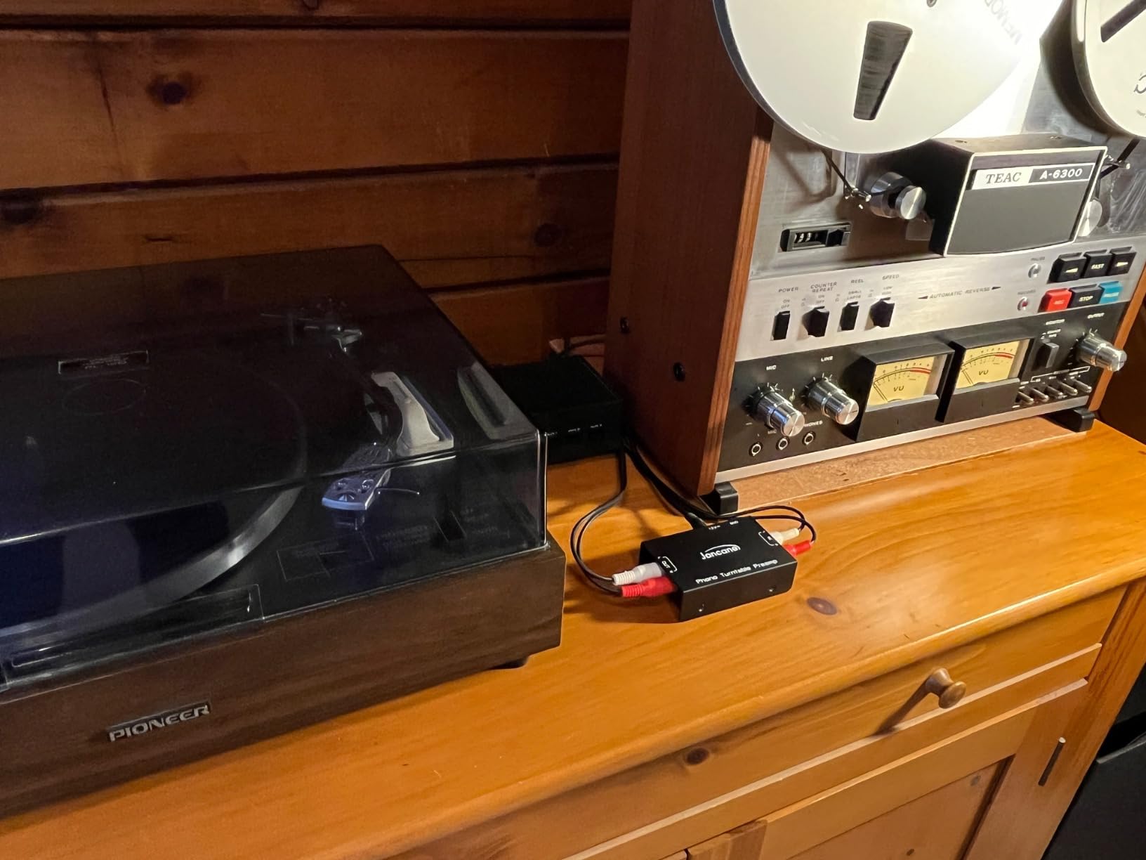 Phono Turntable Preamp, Low Noise Stereo Preamplifier with RCA Input/TRS Output, High-Fidelity Audio with 12V DC Adapter for Vinyl Phonograph - Home Audio customer photo 1