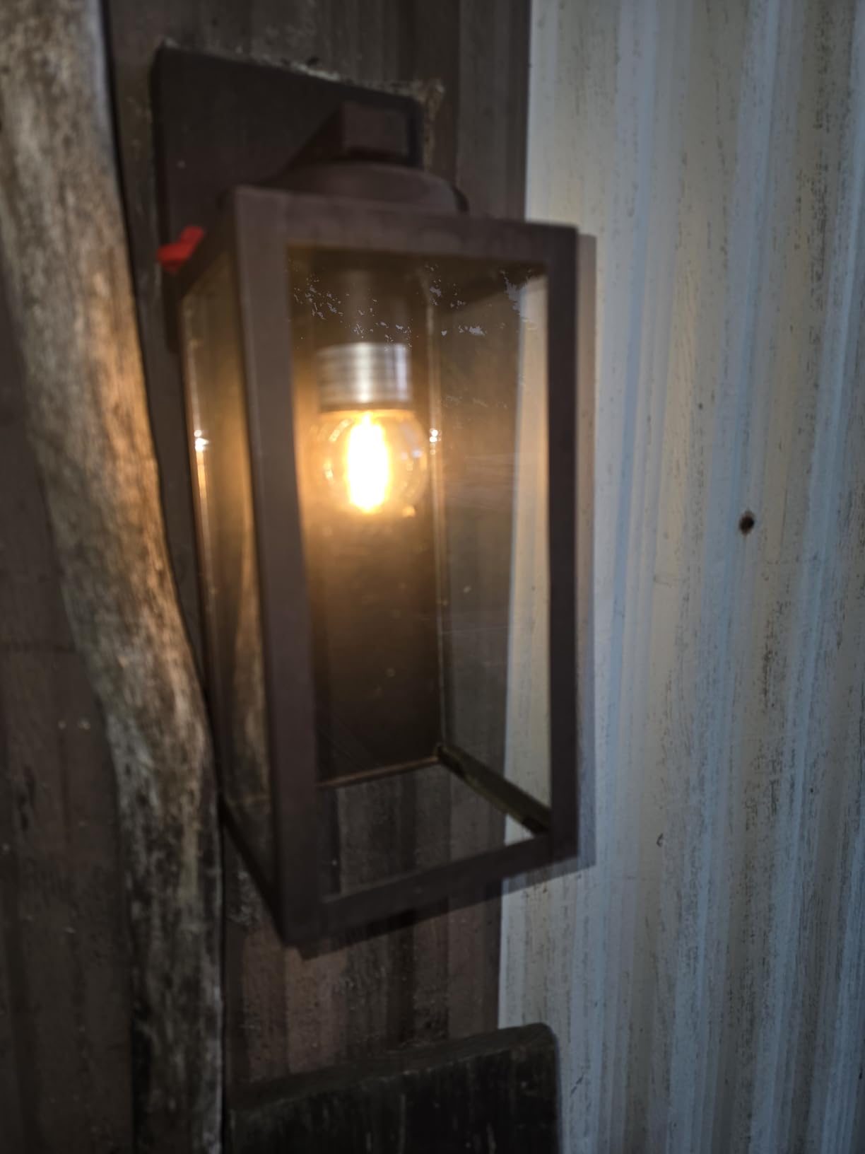 BesLowe Outdoor Wall Mount Light Fixture, Exterior Wall Lantern Waterproof, Black Outside Porch Sconce Lighting with Matte Black Finish & Glass Shade for House Garage Doorway Patio customer photo 1