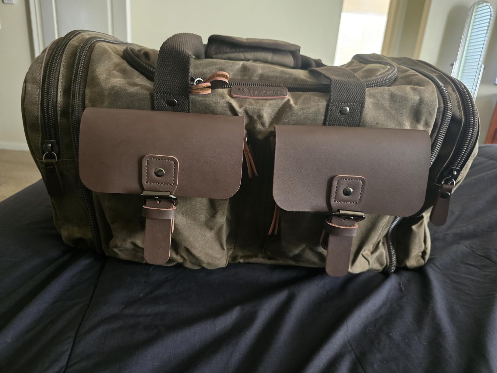 Wildroad Waxed Canvas Duffle Bag - 50L Weekender Overnight Travel Bag | Gifts for Men, Holiday Birthday Gift for Dad, Husband & Partner, Carry-on Size customer photo 2