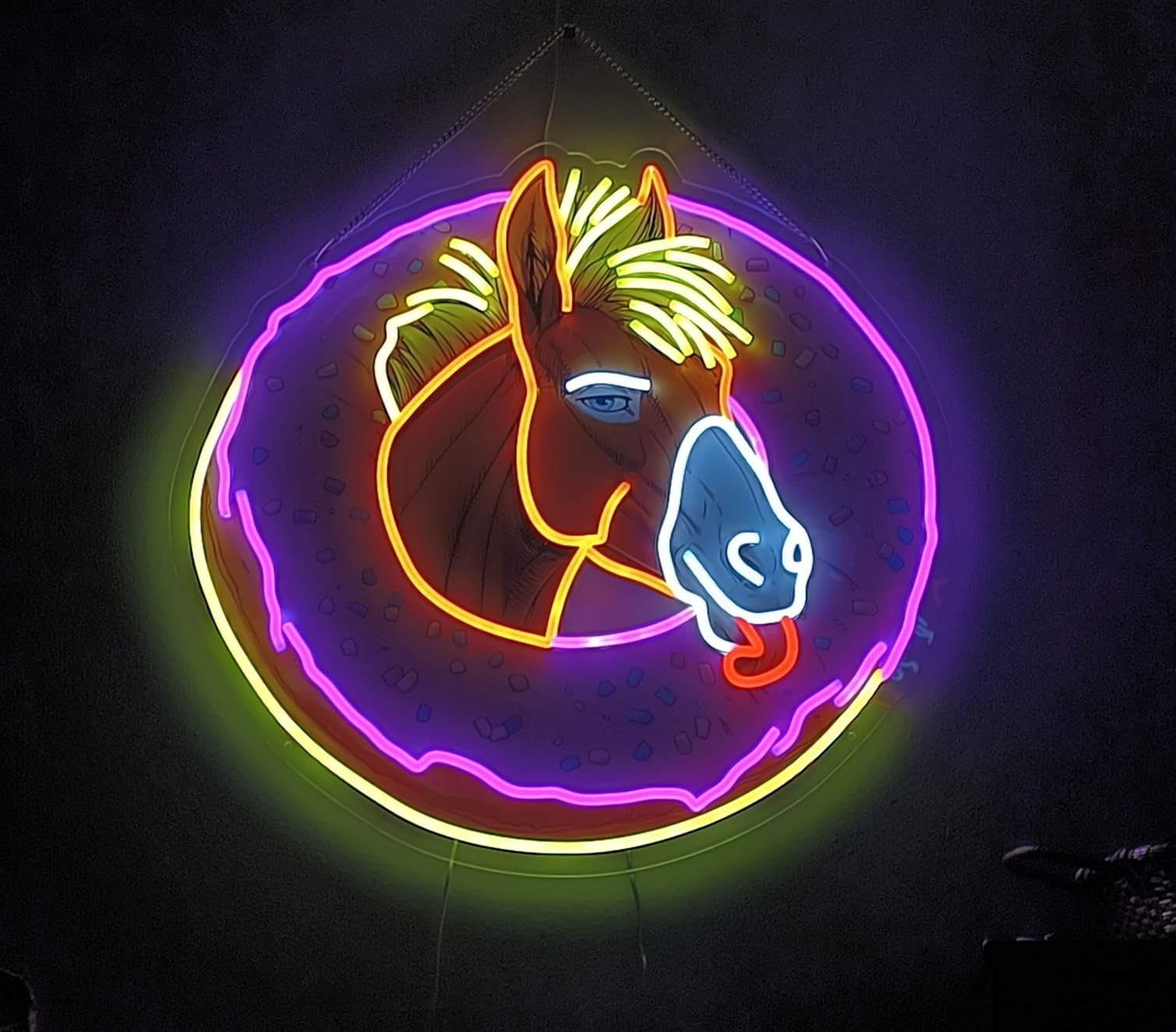 Custom Logo Neon Sign, UV Printed LED Sign for Business, Office & Salon | Personalize your logo or image with UV printing for storefronts, offices, salons, studios, clubs, bands, parties and events. customer photo 1