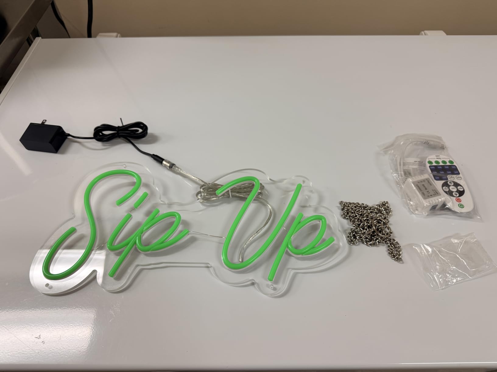 Custom Logo Neon Sign, UV Printed LED Sign for Business, Office & Salon | Personalize your logo or image with UV printing for storefronts, offices, salons, studios, clubs, bands, parties and events. customer photo 2