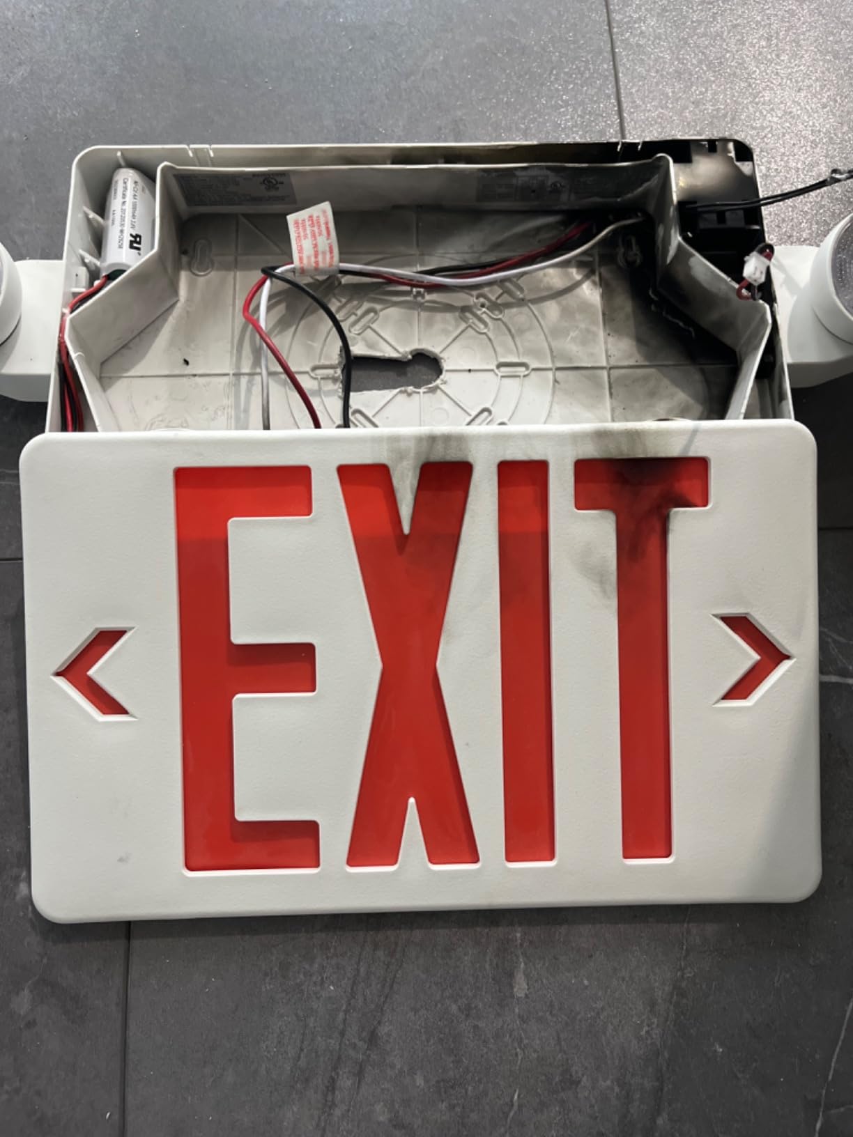 TANLUX Red Exit Sign with Emergency Light, LED Exit Light with Battery Backup, UL Listed, AC 120/277V, Commercial Emergency Lights Combo - 1 Pack customer photo 2