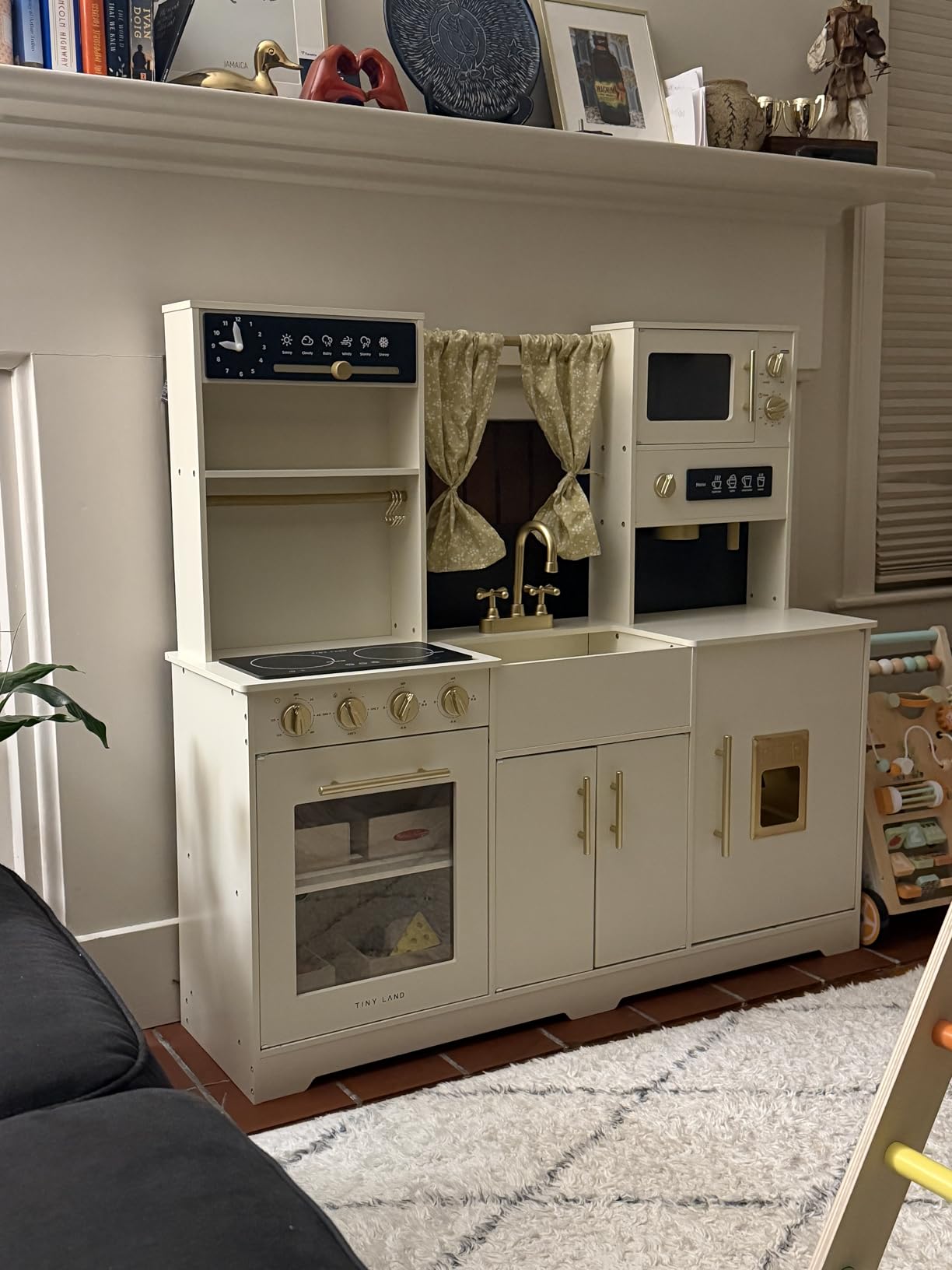 Tiny Land Play Kitchen for Kids – Modern Home Design with Fabric Curtains customer photo 2