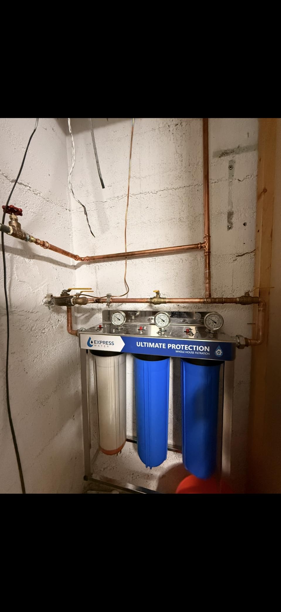 Express Water 3-Stage Whole House Water Filter System, Reduces Heavy Metals, Scale, Chloramine, Chlorine, PFAs, Lead & Arsenic, Free-standing Stainless Steel Frame & 3 Pressure Gauges customer photo 2