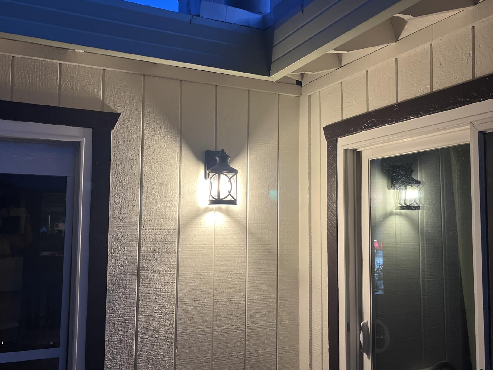 2-Pack Outdoor Wall Lights, Porch Lights, Waterproof Outdoor Wall Sconce, Exterior Light Fixtures Matte Black with Clear Glass Shade for House Garage Patio Front Door Balcony customer photo 1