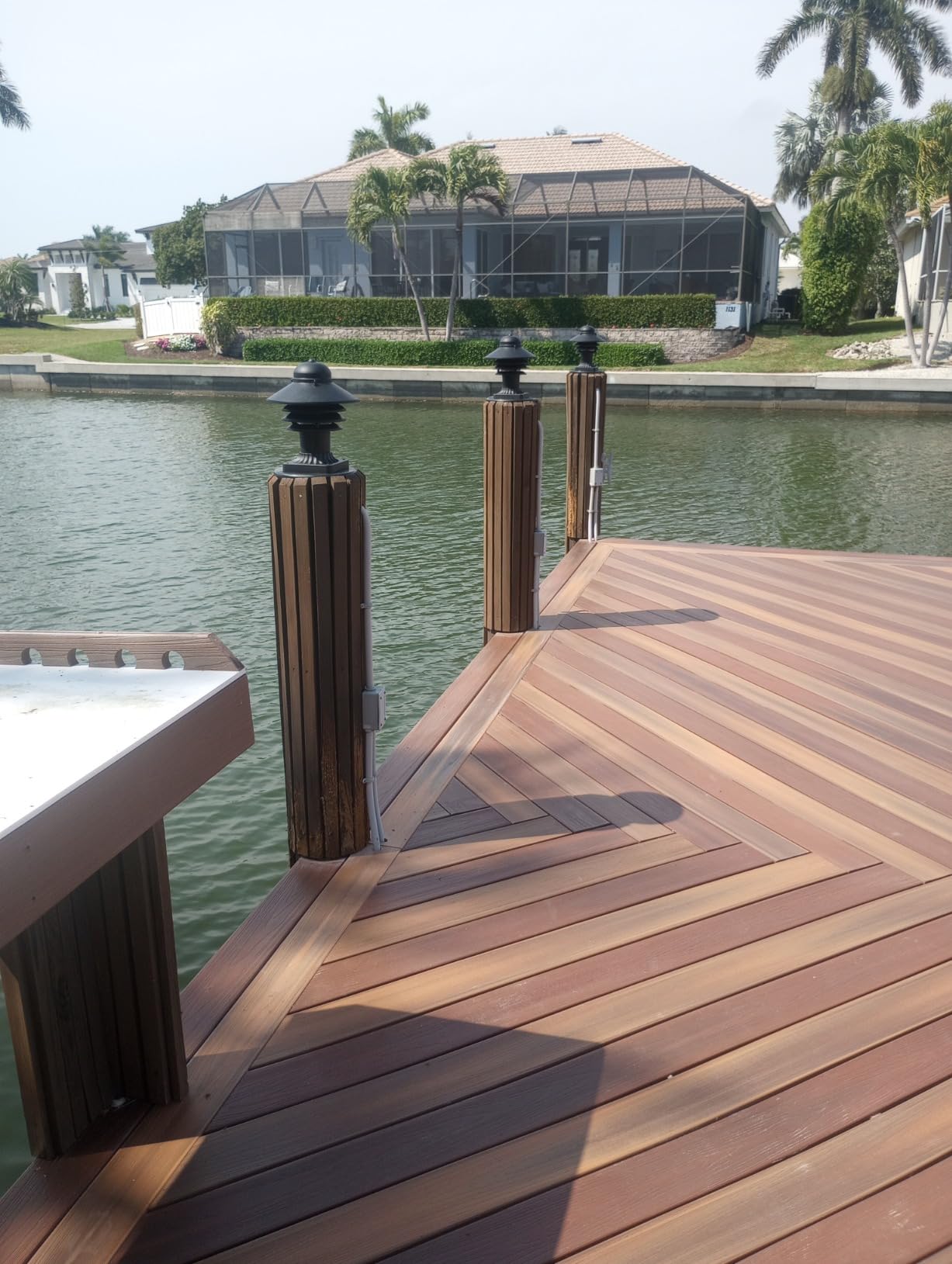Nautical Pier Mount Outdoor Lighting - Salt-Air Tough Rust-Proof Non-Metallic Coastal Lamps - UL Listed Dock Lights - Patio Fence Deck Porch Lights Outdoor - USA Made, Short, Decorated, White | Anti-Rust Outdoor Coastal Fixture for Pathways & Walkways, UL Listed Dock Light, Includes Mounting Hardware customer photo 2