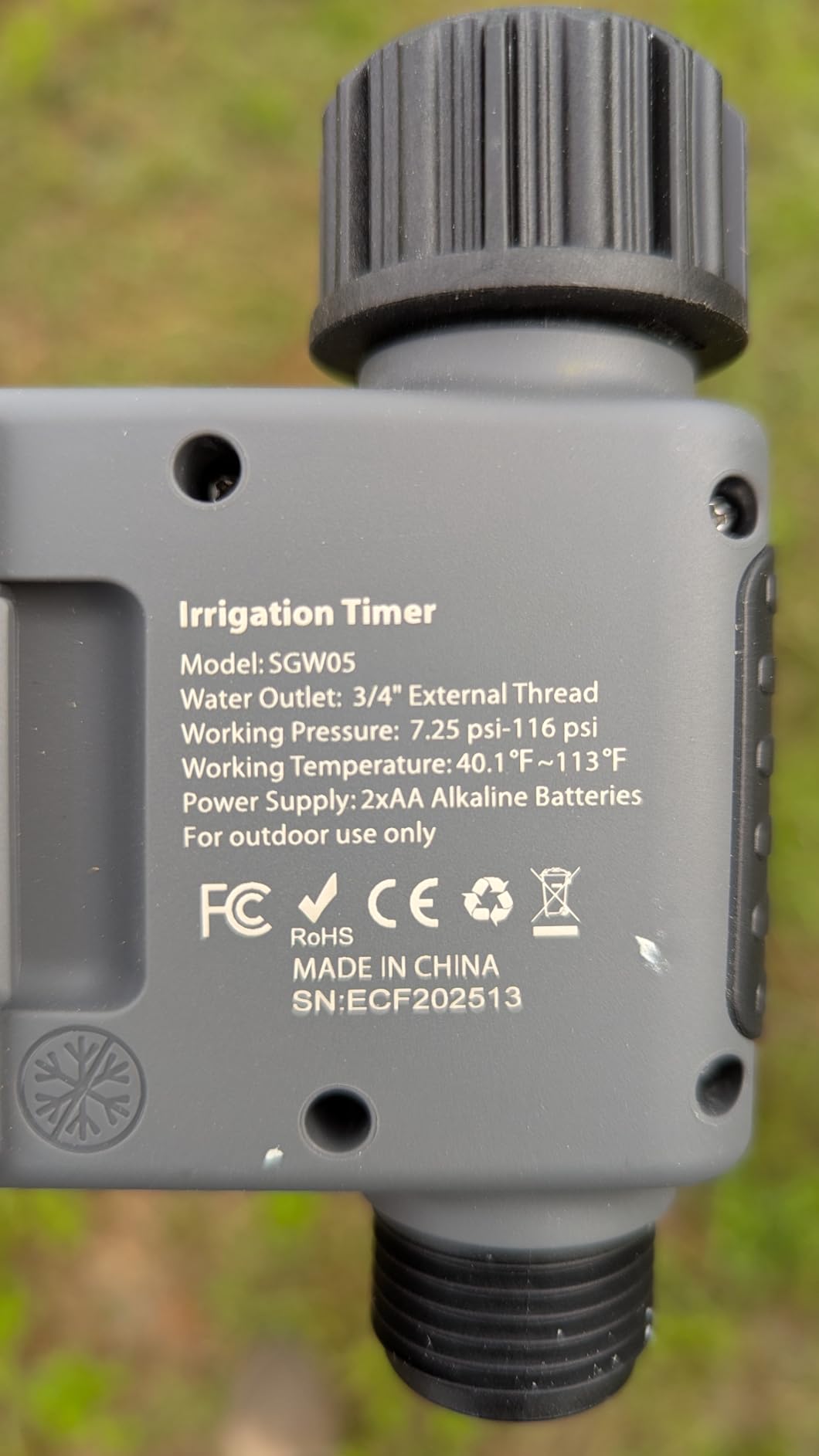 Outdoor Garden Hose Faucet Timers, Programmable Water Sprinkler Timer with Rain Delay/Manual/Automatic Drip Irrigation and Lawn Watering System for Yard, 1 Outlet customer photo 1