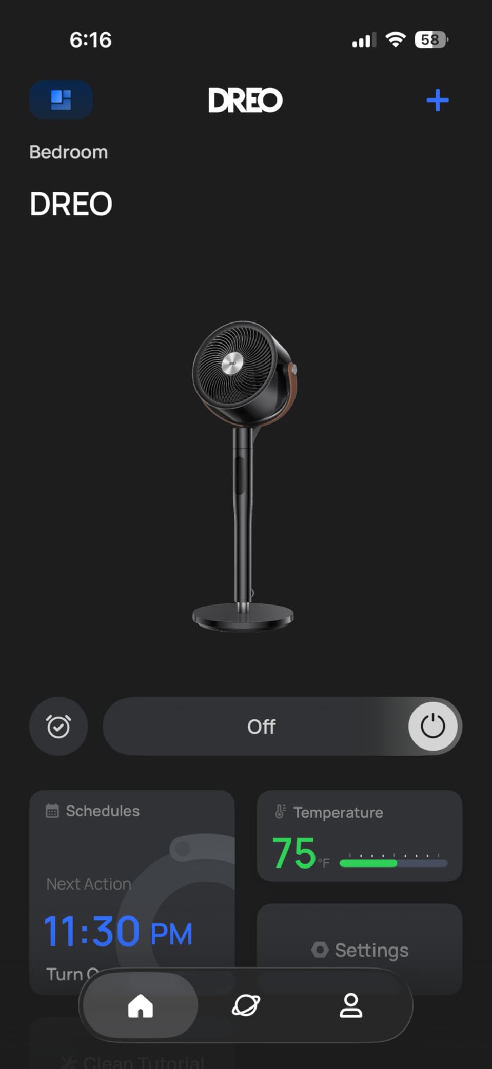 DREO Smart Fan for Bedroom with RGB Light, 150°+120° Omni-directional Oscillating, Quiet Fan, 100ft Air Circulator Pedestal Fan, 12 Speeds, 6 Modes, 37-42'' Height, Wi-Fi/Voice/Alexa, grey customer photo 2