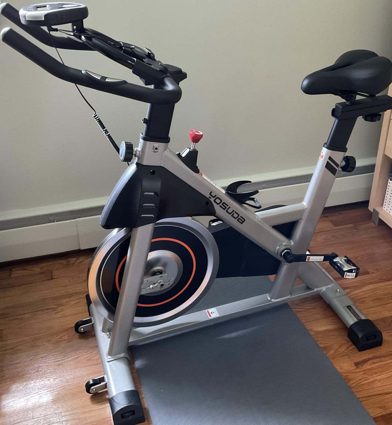 YOSUDA Exercise Bike, Magnetic Friction Stationary Bike with App Training | Magnetic Indoor Cycling Low Noise Bike for Home with 300 lb Weight Capacity, Tablet Holder and Fitness Course for Weight Loss customer photo 1