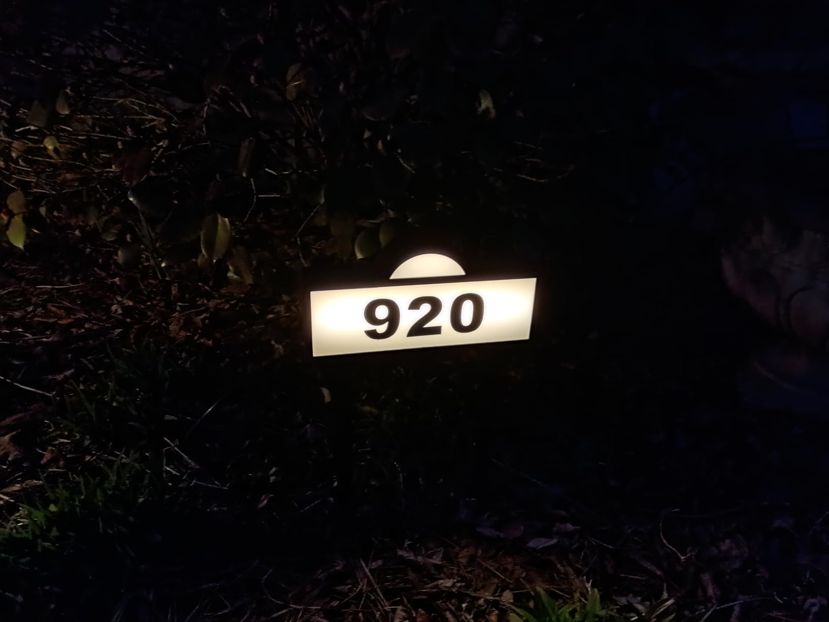 Solar House Numbers Address Sign, IP65 Waterproof Solar Address Plaque for Outside, 3200K Warm & 6500k Cold LED Illuminated House Numbers for Outdoor Wall Mounted & Home Yard Ground Address Number customer photo 2