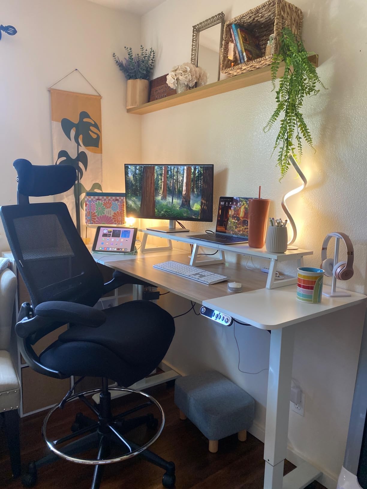BOLISS Drafting Tall Office Chair 400lbs High Back Standing Desk Chair with Comfortable Wide Chair with Flip up Armrests, Adjustable Headrest, Molded Foam Seat, Lumbar Cushion, Adjustable Big FootRing customer photo 2