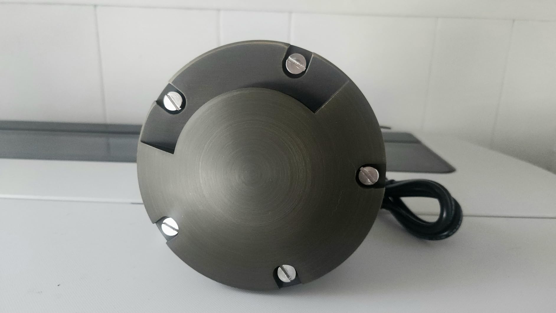 In Ground Well Light - Brass 12V Ip65 Waterproof Outdoor Landscape Lighting, Low Voltage LED In-Grade Turret Top Light, Antique Bronze for Walkway Patio Deck with 2700K Warm White MR16 Bulb customer photo 1