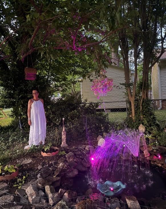 Colored Pond Lights with Timer, RGB Weighted Fountain Lights IP68 Waterproof Submersible Dimmable Outdoor Landscape Lights for Pond Fountain Garden, 1 Light customer photo 2