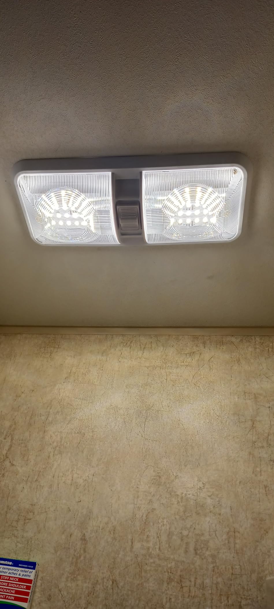 RV LED Ceiling Double Dome Light Fixture with ON/OFF Switch Interior Lighting for Car/RV/Trailer/Camper/Boat DC 12V Natural White 4000-4500K 48X2835SMD Natural White 4000-4500K, (1 Pack) customer photo 1