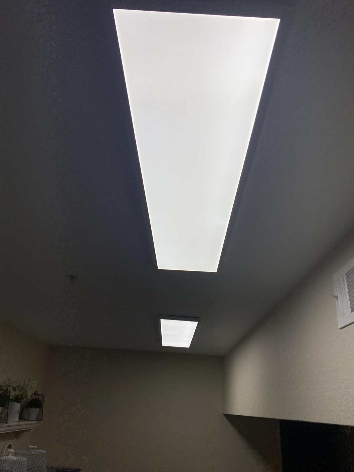 Allsmartlife 1x2 FT LED Flat Panel Light Surface Mount, 24W 2880LM 5CCT 3000K-6000K Selectable, Dimmable Edge-Lit Ceiling Light Fixtures, Flush Mount for Kitchen Garage, White 2-Pack customer photo 1
