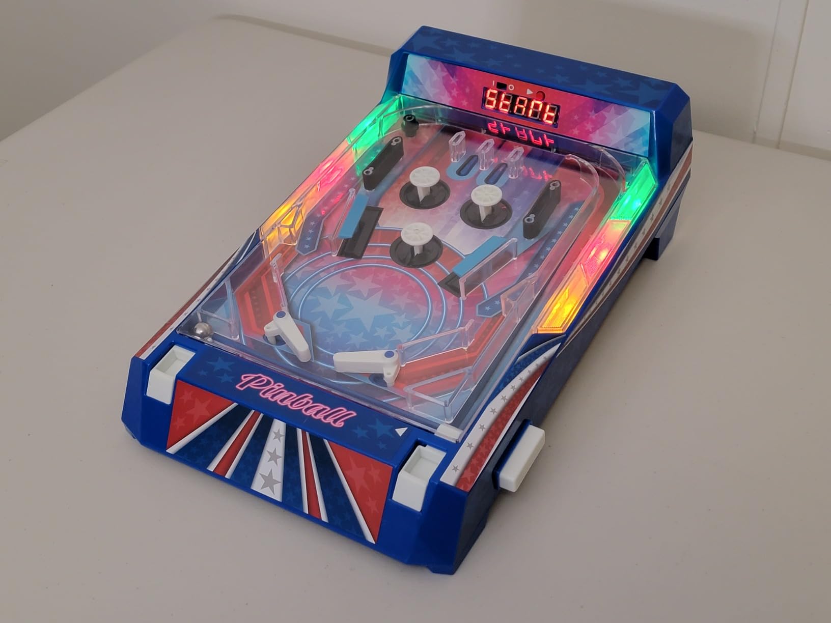 Merchant Ambassador Retro Arcade Electronic: Pinball - Tabletop Game, Vibrating Bumpers, LED Lights, Sound Effects, 1 Player, Ages 6+ customer photo 2