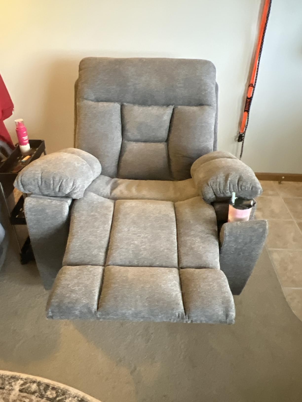 Large Power Lift Recliner Chair with Massage and Heat for Elderly Big and Tall People, Overstuffed Wide Recliners with 2 Cup Holders, Side Pocket and USB Port, Camel customer photo 1