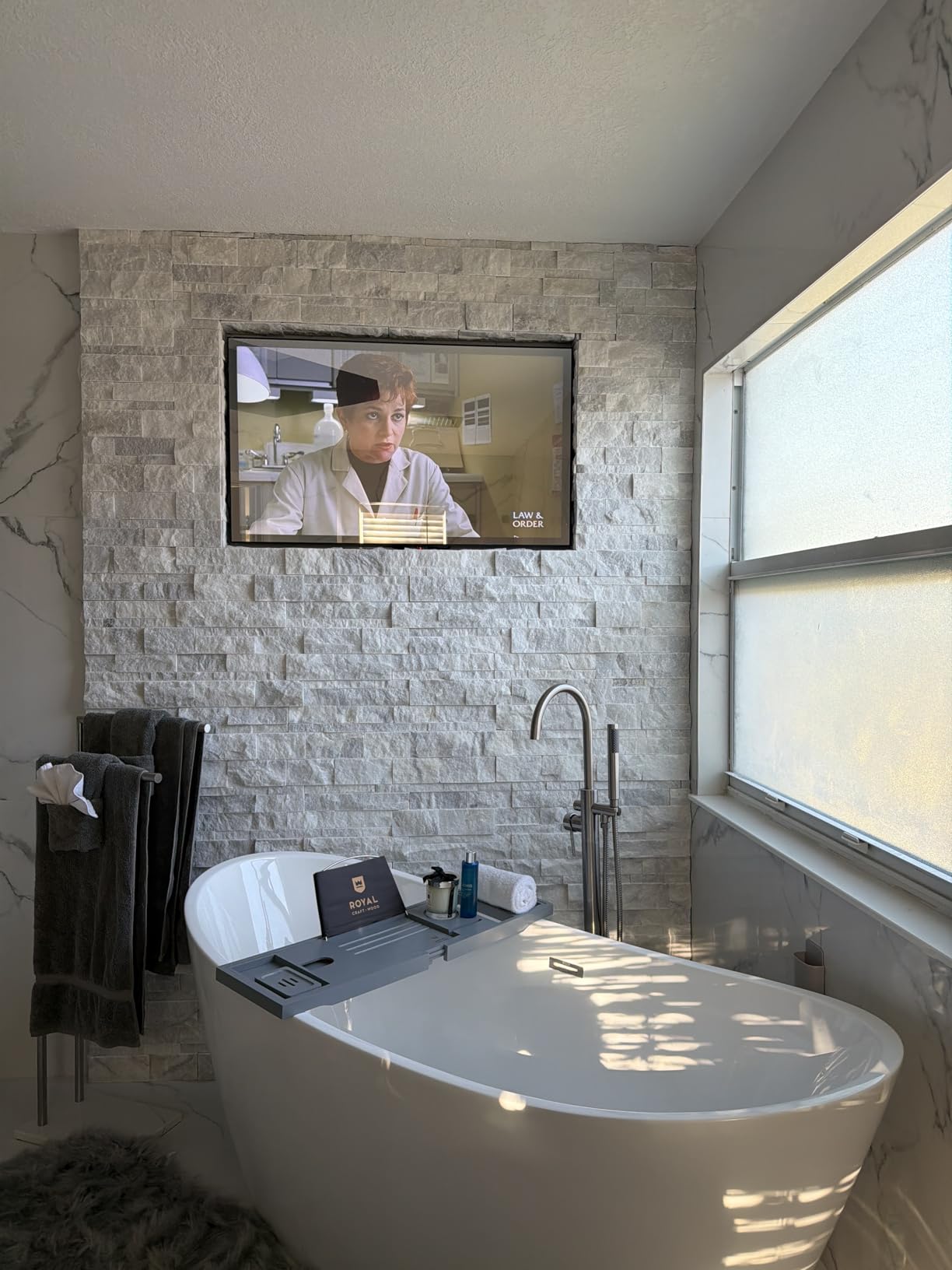 43 Inch Smart Mirror TV, 4K UHD Waterproof LED TV for Bathrooms and Hotels | webOS Televsion ATSC Tunner, Built-in Alexa, Bluetooth & Wi-Fi, Magic Remote with Voice Control customer photo 1