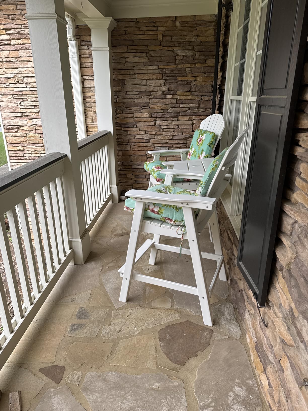 FOOWIN Tall Adirondack Chairs Set of 2 with Double Connecting Trays | All Weather HDPE Bar Height Adirondack Chair customer photo 2