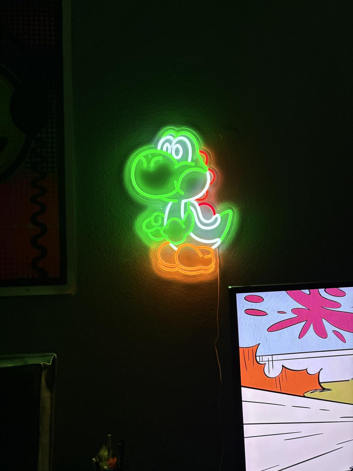Anime Neon Sign Dinosaurs Neon Sign Dimmable LED Neon Lights for Bedroom Wall Decor Game Room Decor Dinosaur Decor for Kids Boys Man Cave, Gifts for Game Fans customer photo 2