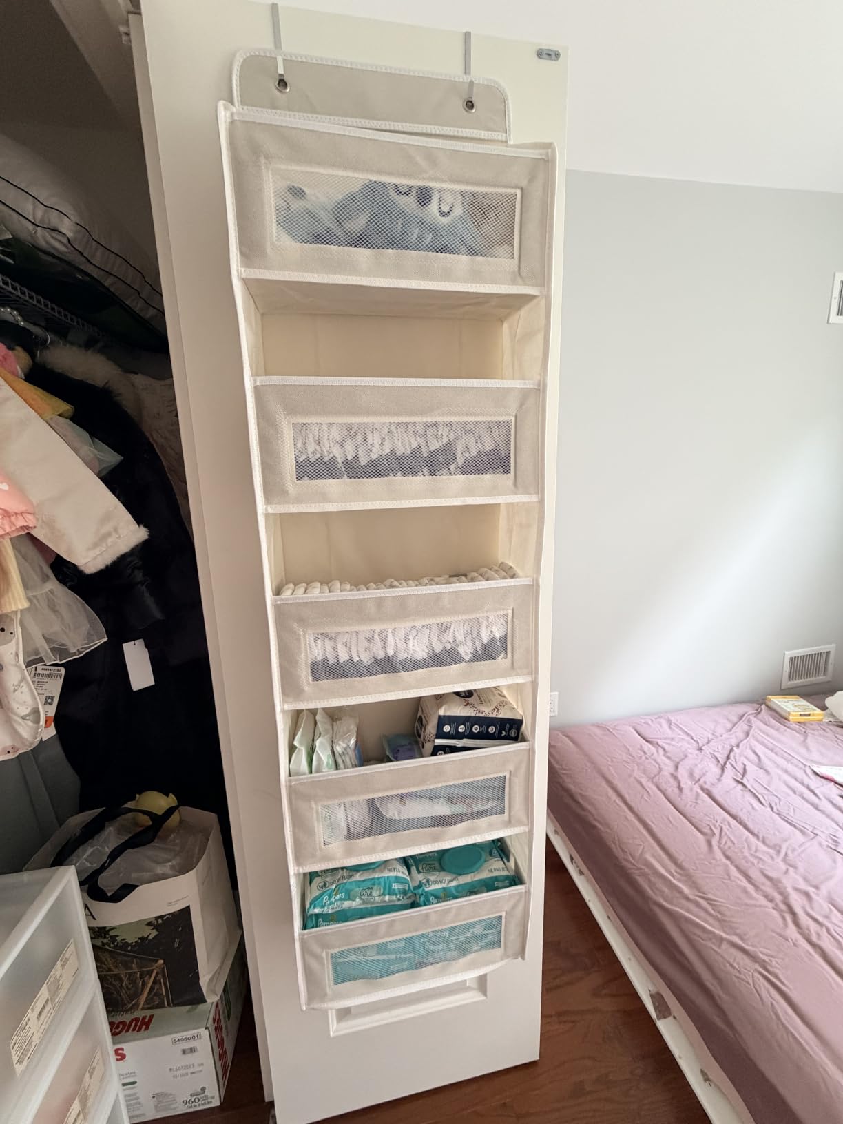 JARLINK Over the Door Organizer for Bedroom, Pantry, Bathroom, 5 Shelf Grey customer photo 2
