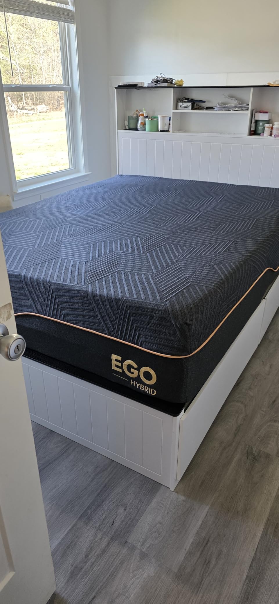 MLILY EGOHOME 14''Hybrid Queen Mattress, Memory Foam Pocket Spring Mattress with Cooling Cover, Bed in a Box, CertiPUR-US Certified, Targeted Support Pressure Relief, 60''x80''x14'' Black customer photo 1