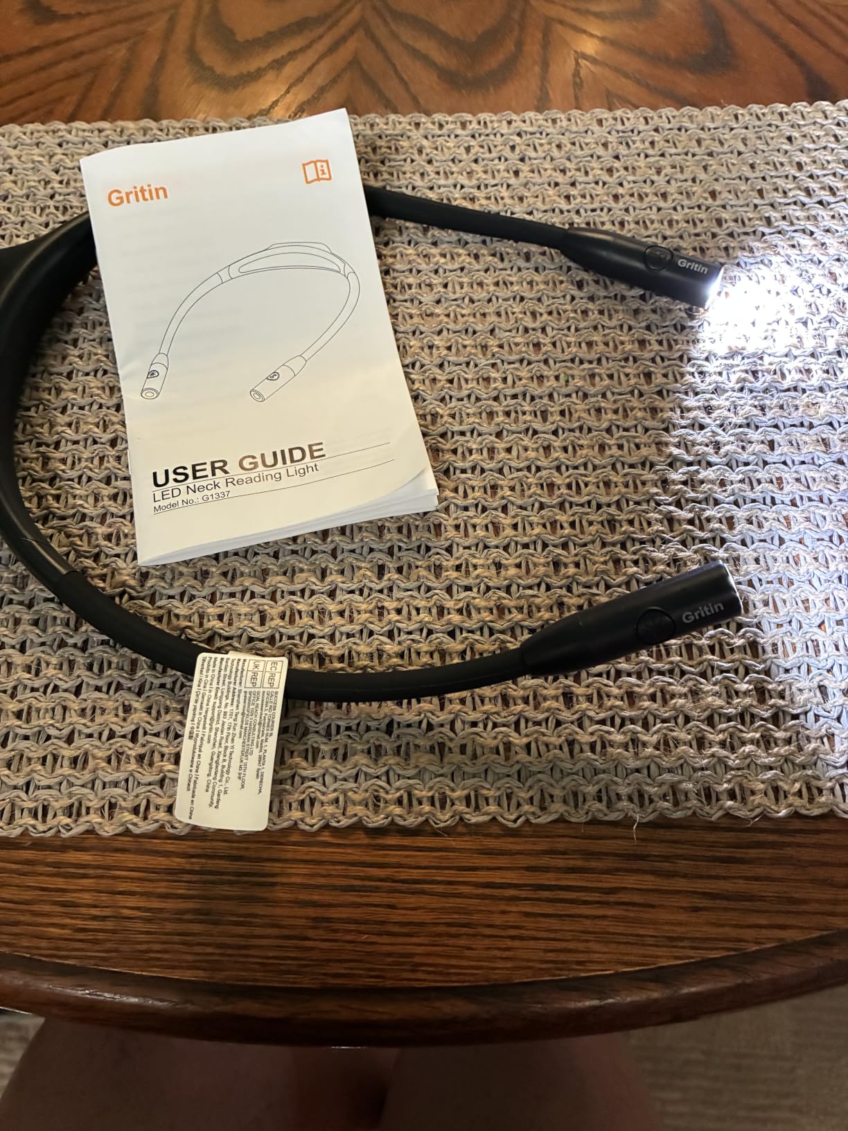 Gritin Book Light, Eye Caring 3 Colors & Dimmable Brightness Reading Light | Bendable Arms, 80+Hrs Runtime, Neck Round Design, Comfortable & Lightweight Neck Light for Reading in Bed, Crafting, Knitting customer photo 1