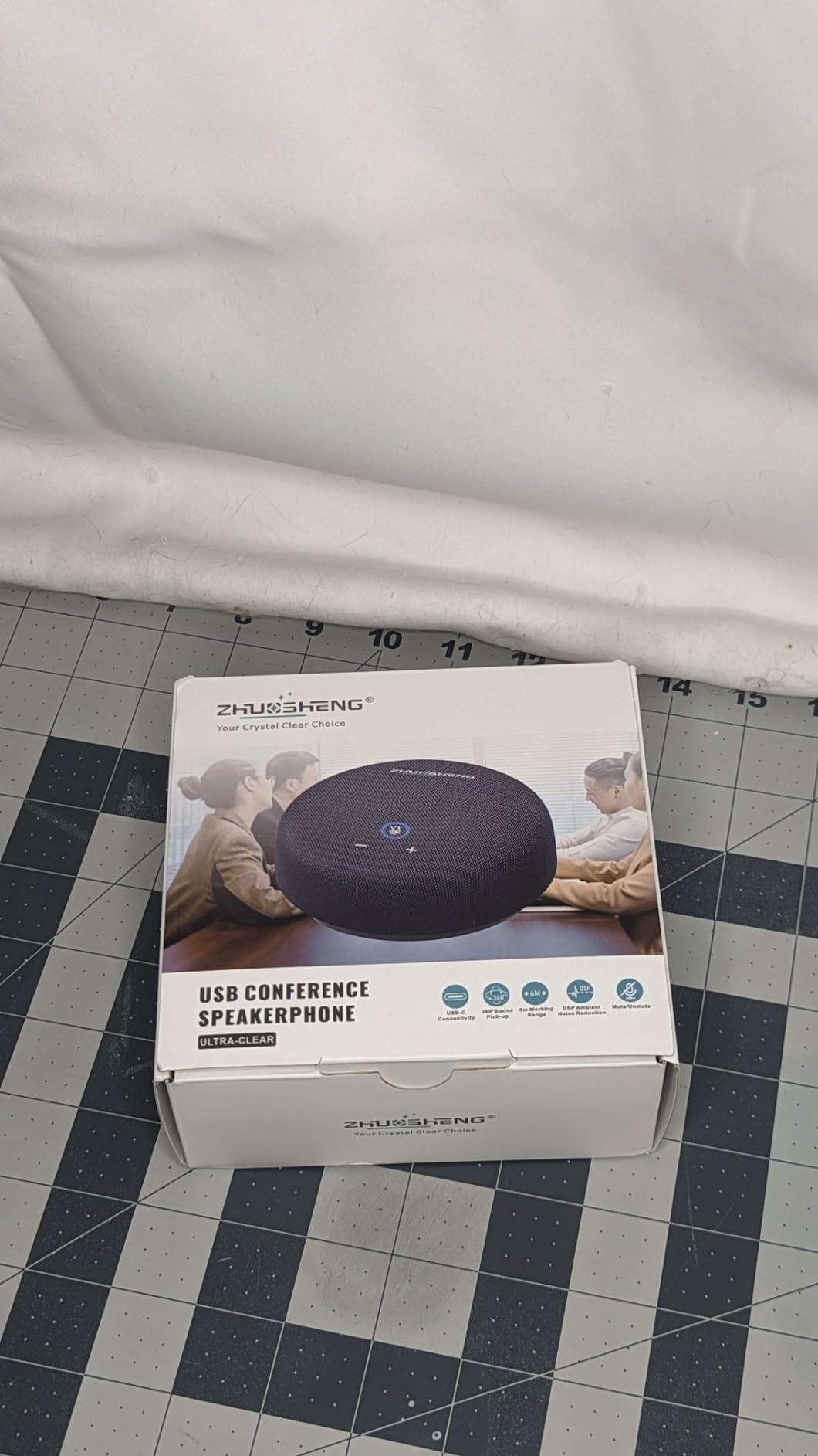 Conference Speakerphone with 10 AI Mics, 360° Omnidirectional 65FT Voice Pickup, USB Speakerphone with Noise Cancellation & Echo Reduction for Meeting Rooms, Zoom, Microsoft Teams, PC customer photo 1