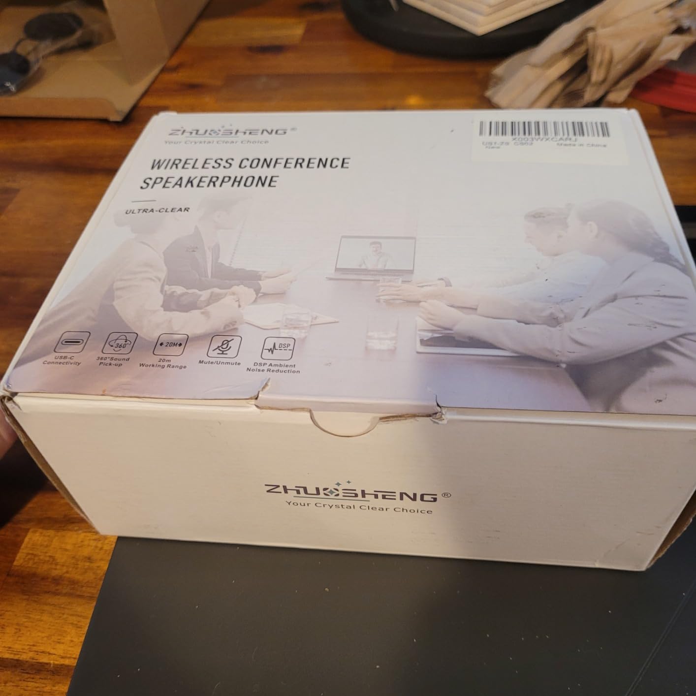 Conference Speakerphone with 10 AI Mics, 360° Omnidirectional 65FT Voice Pickup, USB Speakerphone with Noise Cancellation & Echo Reduction for Meeting Rooms, Zoom, Microsoft Teams, PC customer photo 2