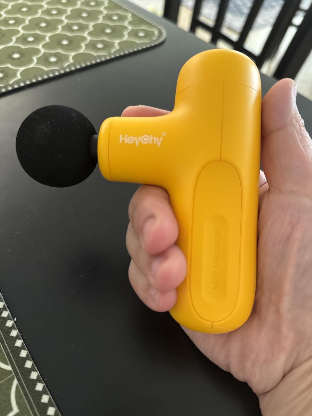 HEYCHY Super Mini Massage Gun Deep Tissue, Handheld Muscle Massager with 4 Heads, Percussion Travel Size Massager Gun FSA Eligible for Men Women Back Relief, Quiet for Home, Gym, Office, HSA, Black customer photo 1