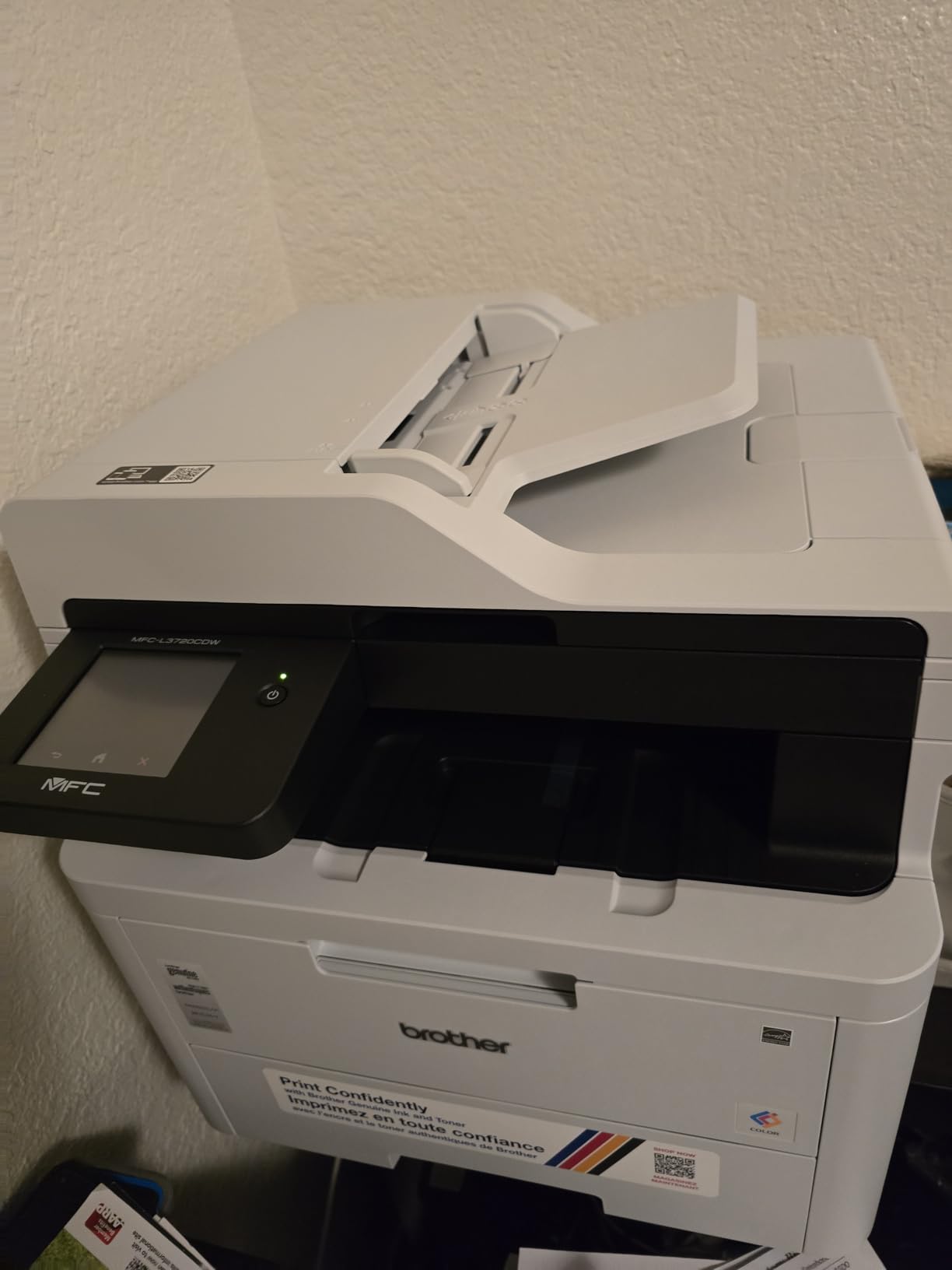 Brother MFC-L3720CDW Wireless Color Laser Printer with Scanner, Copier and Fax | Auto Duplex and 250-Sheet Capacity | Includes Refresh Subscription Trial customer photo 1