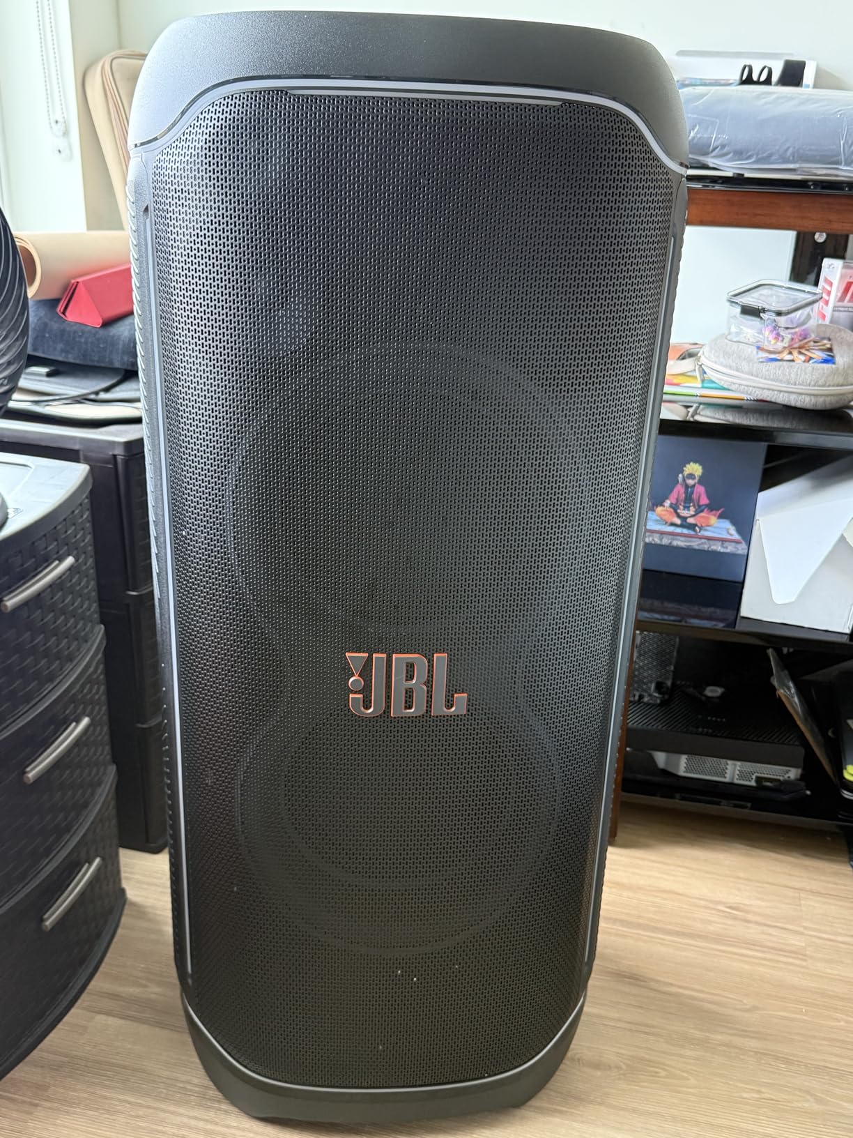 JBL Partybox Ultimate - Multi Purpose Party Speaker, with Wi-fi & Bluetooth Connectivity, Wireless, Lightshow, IPx4 Splashproof, Dual Mic & Guitar Inputs, Handle & Sturdy Wheels, Black customer photo 1