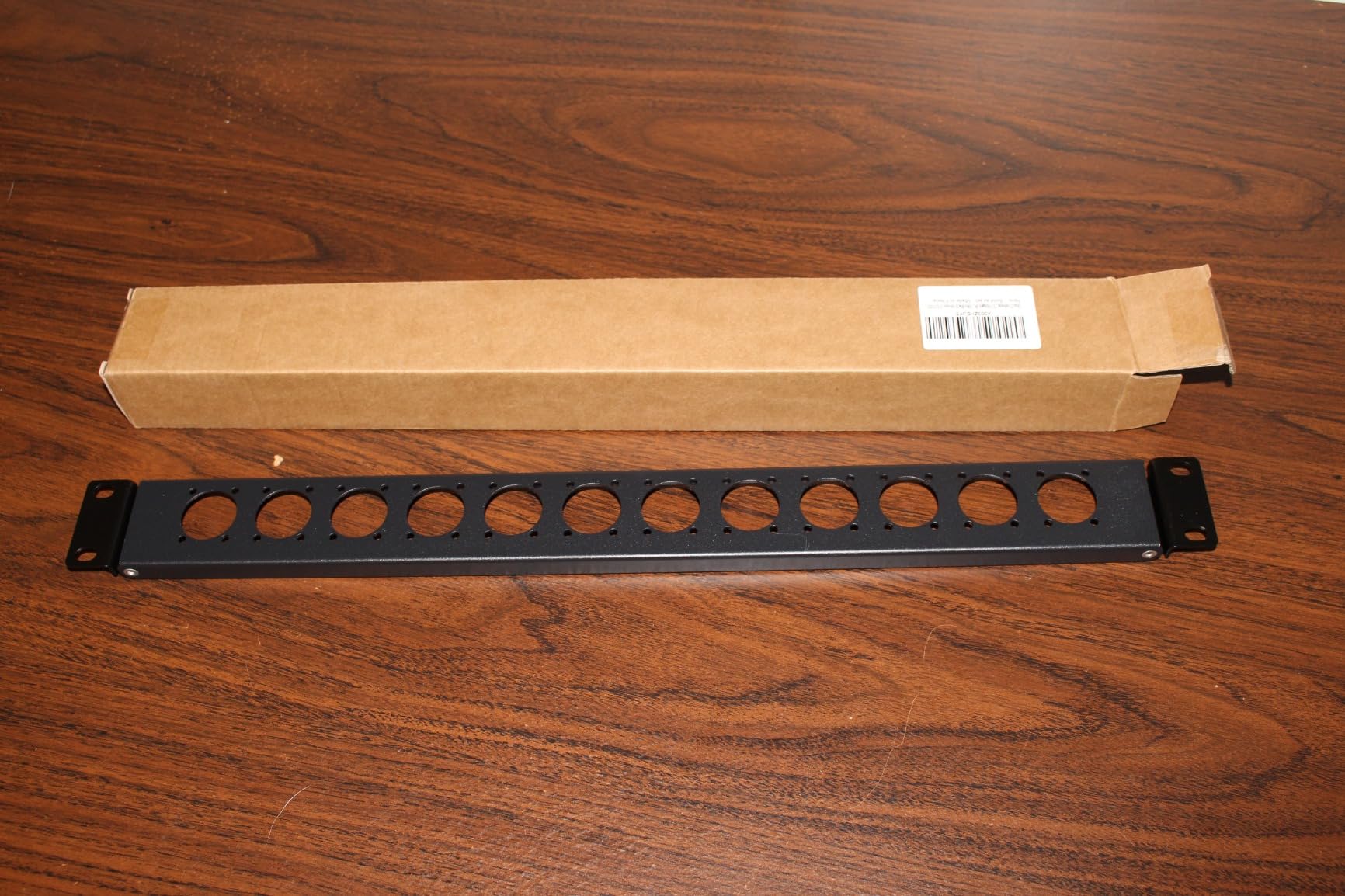 1U Hinged D-Series 12 Connectors Punch-Out Component Panel | for 19 inches Sound, AV, Computer -Equipment Racks- Patch Panel Compatible with XLR, HDMI (1U12D) customer photo 2