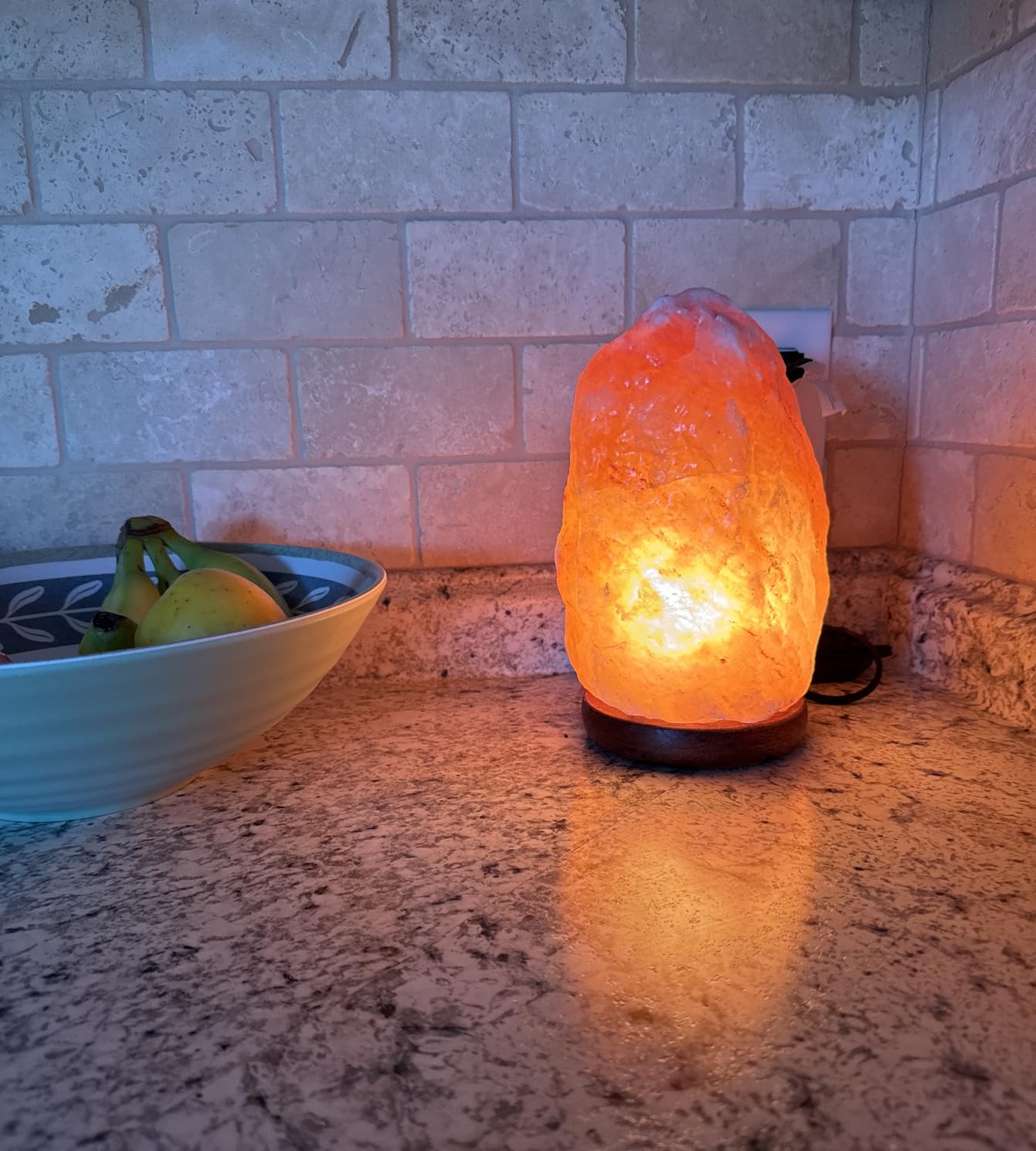 POHS 10-12 Inch Tall, 11-15 lbs Extra Large Himalayan Pink Salt Lamp with Wooden Base customer photo 1