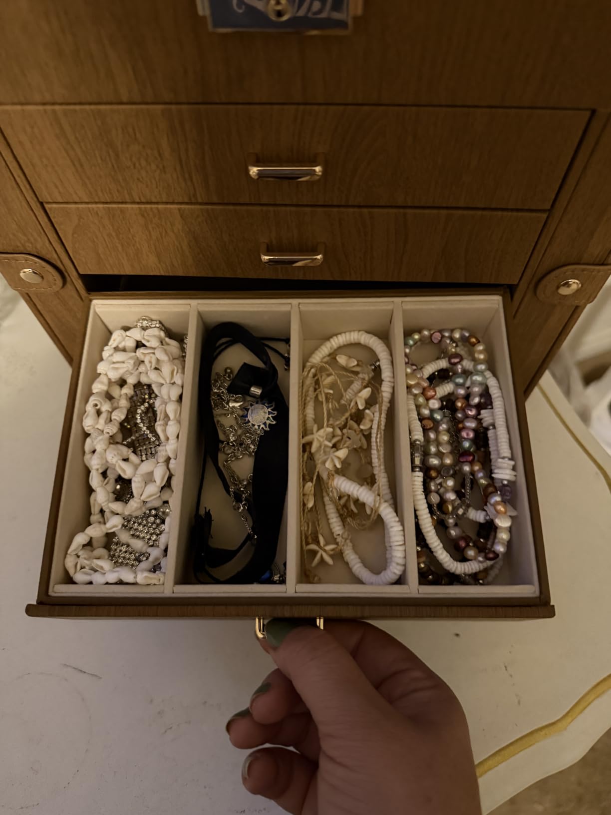 Homde Large Jewelry Box for Women: 5-Layer Organizer with Lock for Dresser | Separated Storage for Necklace Earring Ring Watch to Sort Daily Jewelry - Keep Vanities Tidy - Birthday Gift customer photo 2