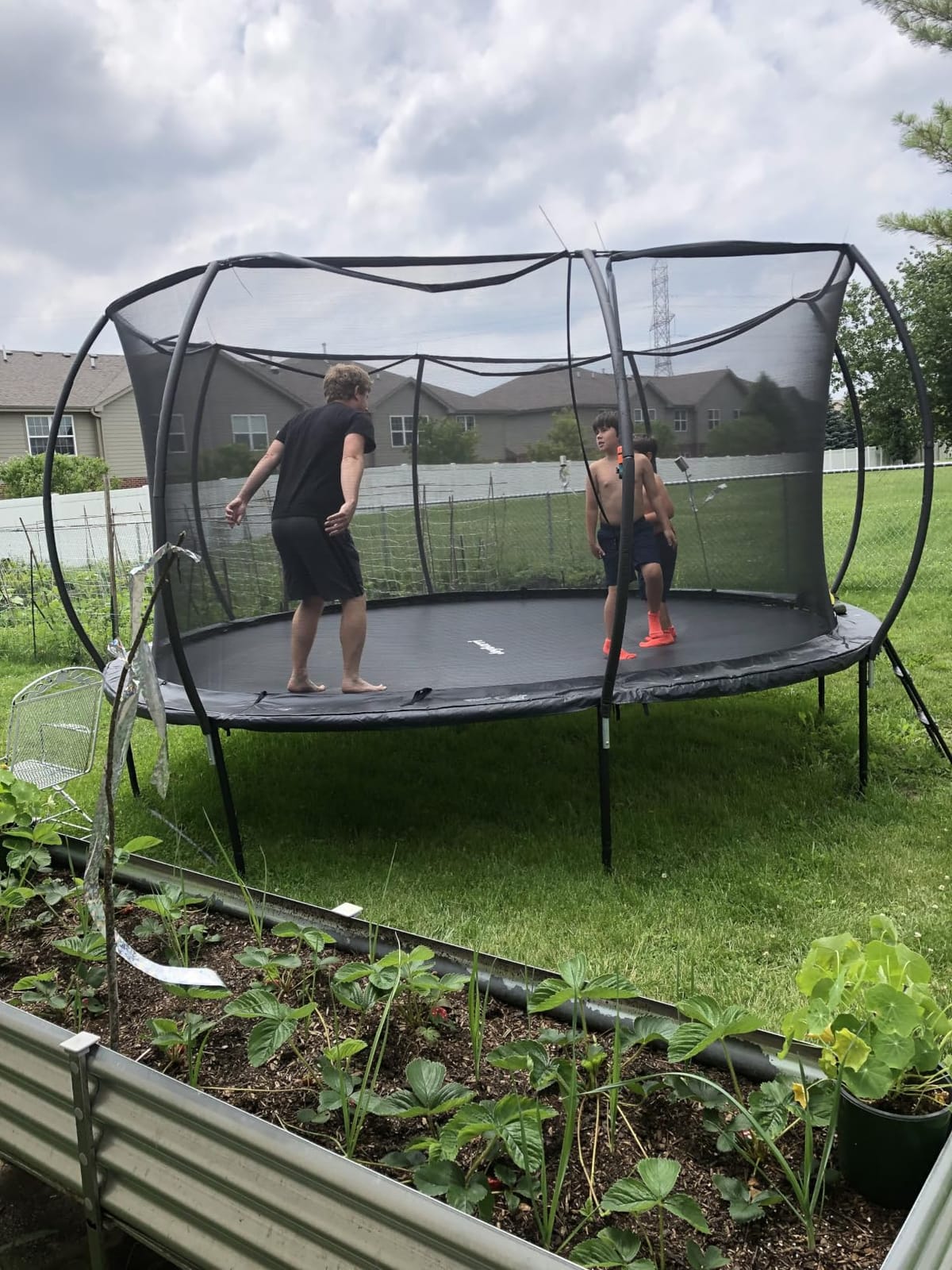 JoyBerri Trampoline Outdoor - Upsurge ASTM Certified Safe 8Ft 10Ft 12Ft 14Ft 15Ft 16Ft Recreational Trampoline for Kids and Adults. Anti-Rust Coating with Enclosure Net, Ladder, Sprinkler & LED Lights customer photo 2