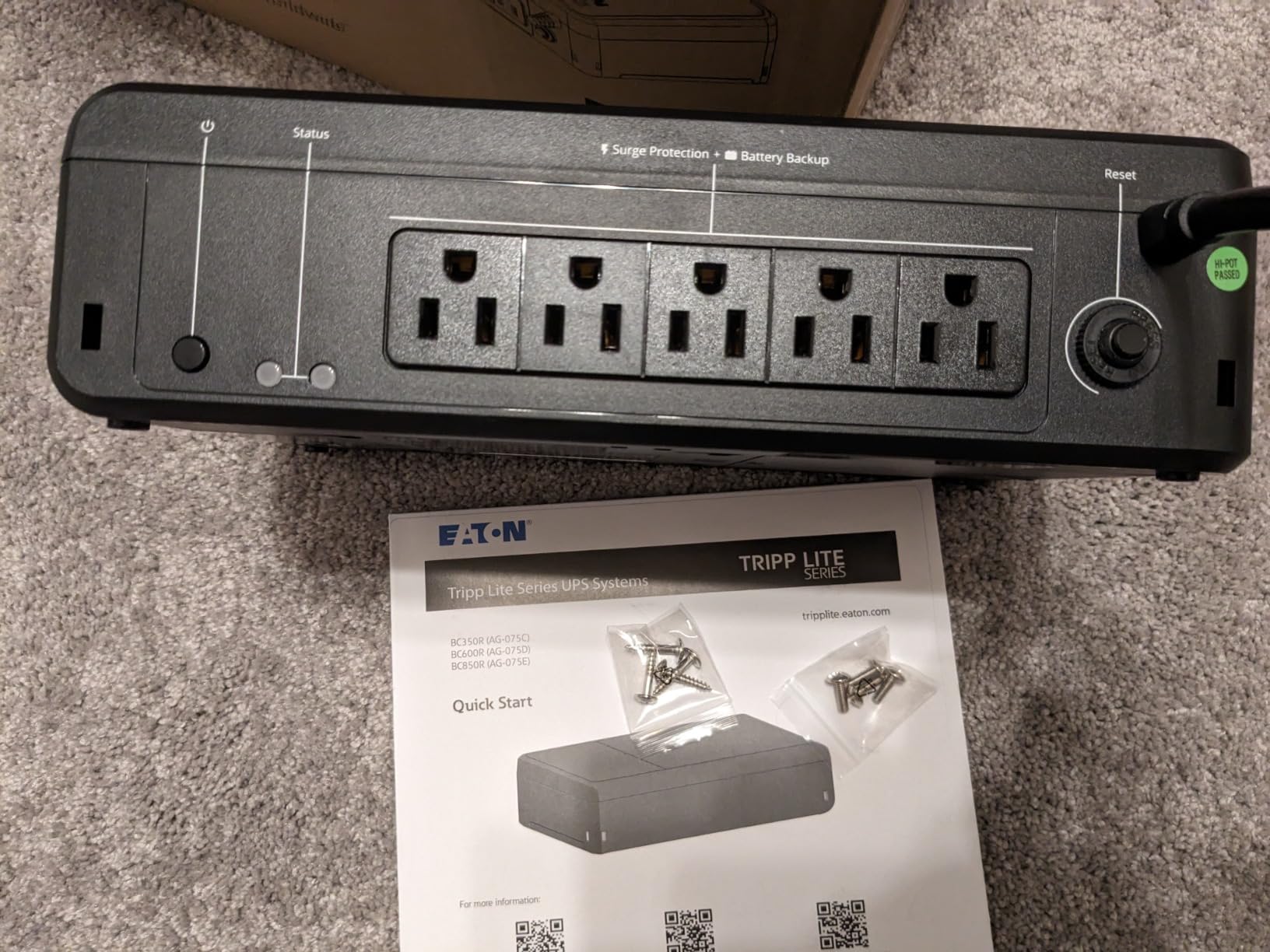 Eaton Tripp Lite BC850R 850VA Small UPS 450W Battery Backup Surge Protector, 5 Outlets customer photo 1