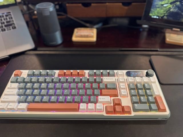 RK ROYAL KLUDGE S98 Wireless Mechanical Keyboard w/Smart Display & Knob | 96% Top Mount RGB Gaming Keyboard BT/2.4G/USB-C, 5-Layer Noise Dampening, Creamy Sound Pre-lubed Switch, Hot Swap, 98 Keys customer photo 1