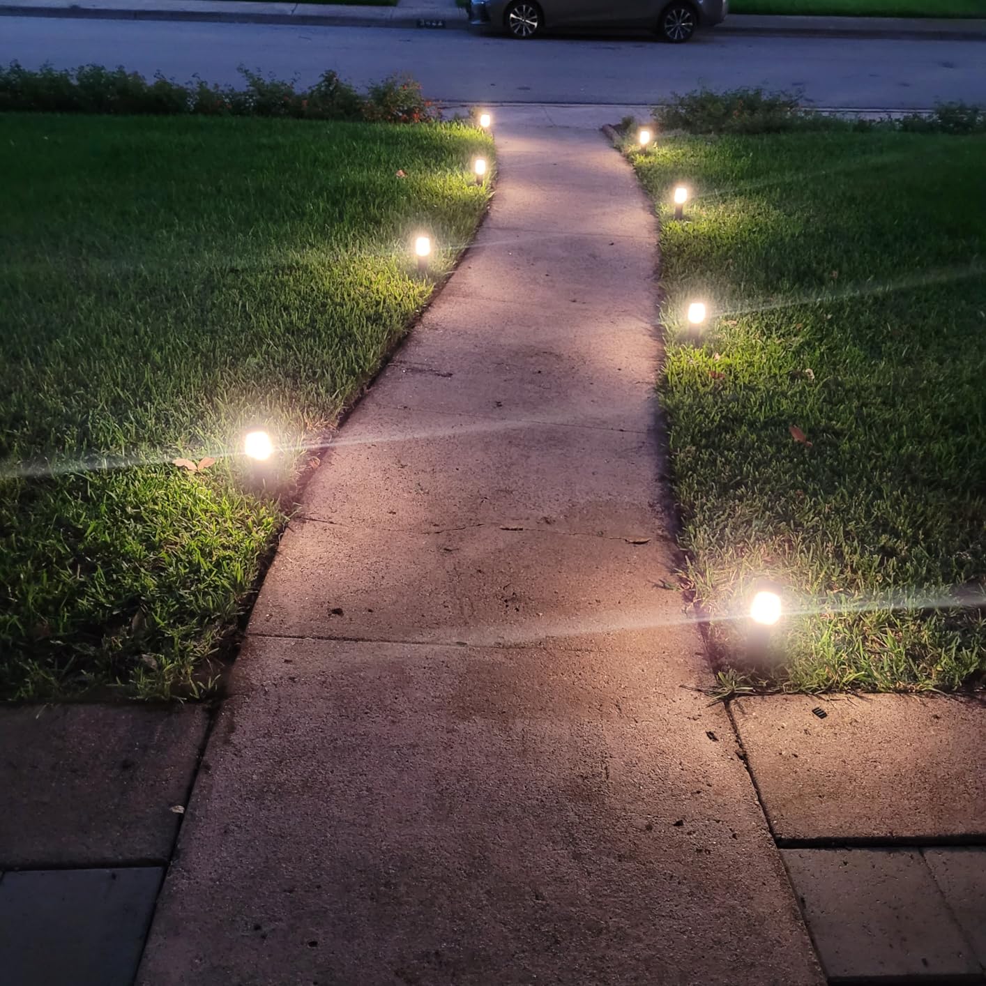 SUNVIE 8-Pack 3W LED Low Voltage Bollard Landscape Pathway Lights, Black, IP65 Waterproof, 3000K Warm White, 12-24V AC/DC, Aluminum, Outdoor Landscape Lighting for Walkway Garden Yard, with Connector customer photo 2