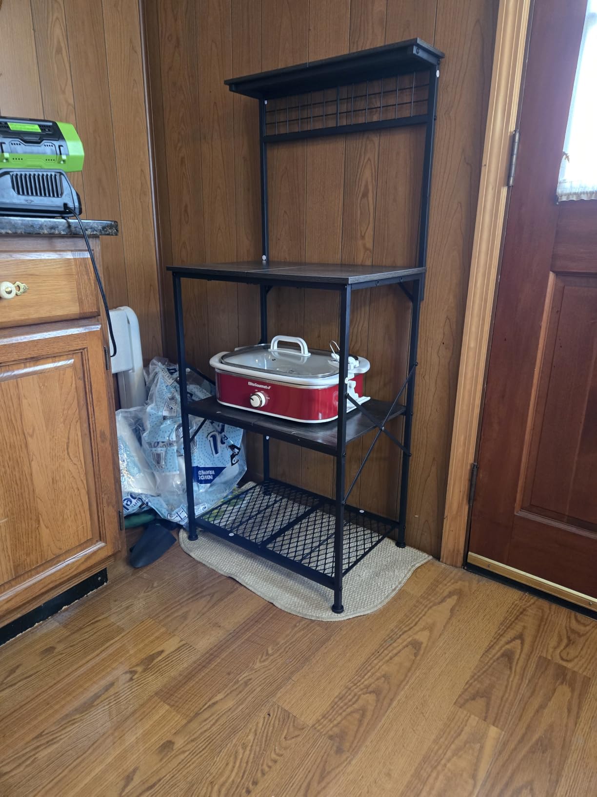 Furologee Kitchen Bakers Rack with Power Outlet, 22-Inch Microwave Stand customer photo 2