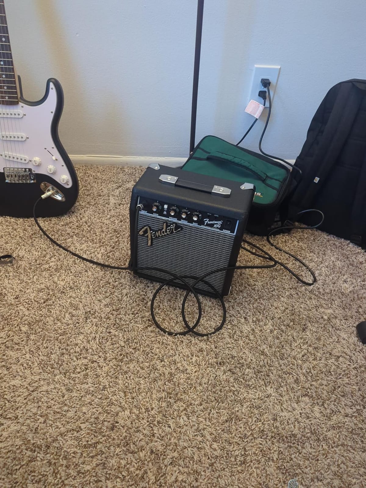 Fender Squier Debut Series Stratocaster Electric Guitar, Beginner Guitar, with 2-Year Warranty, Includes Free Lessons, Black with Matte Finish | Starter electric guitar for kids and adults, free lessons, 2-year warranty, iconic Strat shape, under $200 customer photo 1