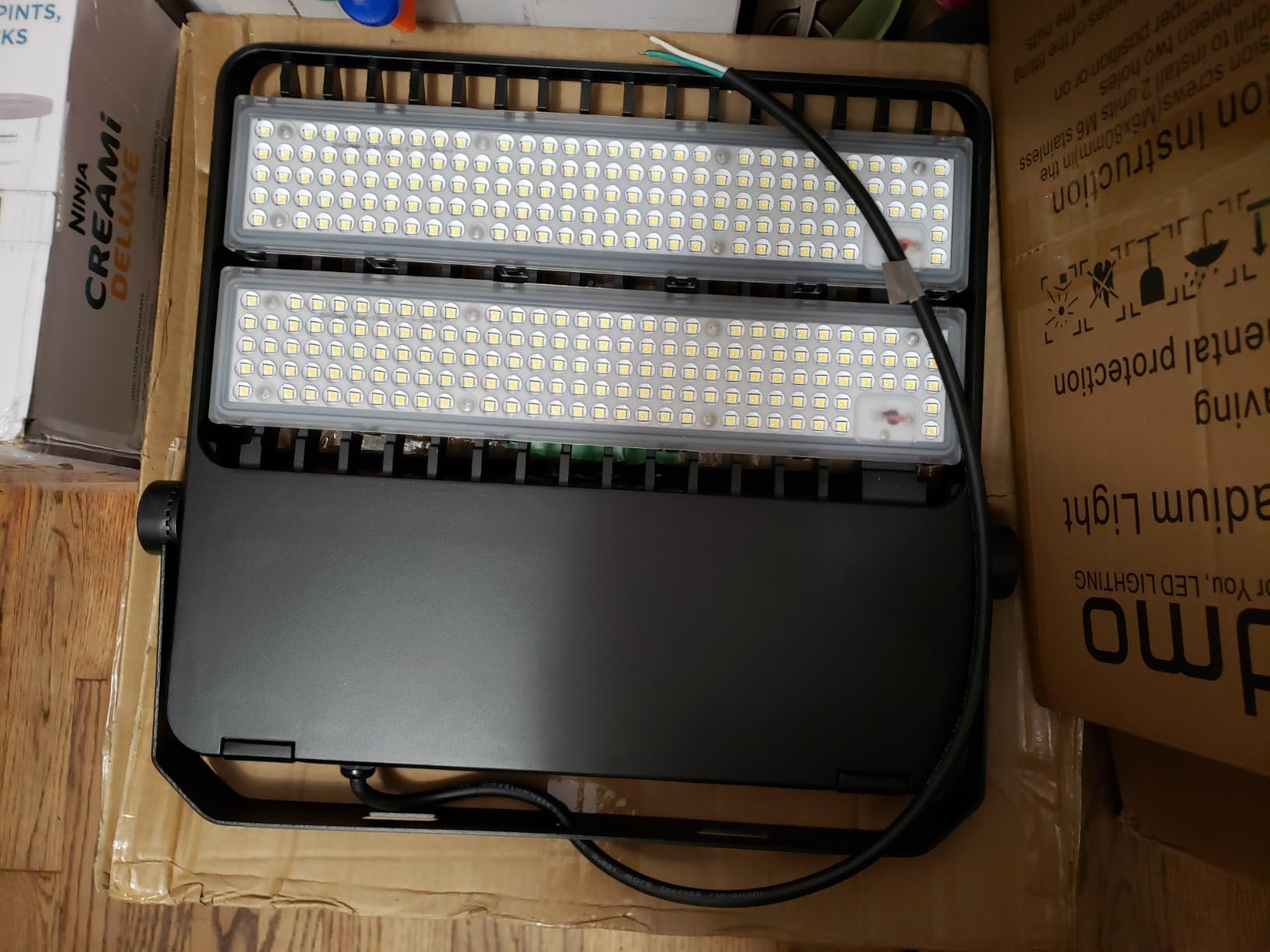 240W 3 Pack LED Stadium Lights for Sports Arena & Parking Lot | 36000LM 5000K 120°Wide Angle,Super Bright Shoe Box Flood Light 110-277V,Outdoor High Mast Fixture customer photo 2