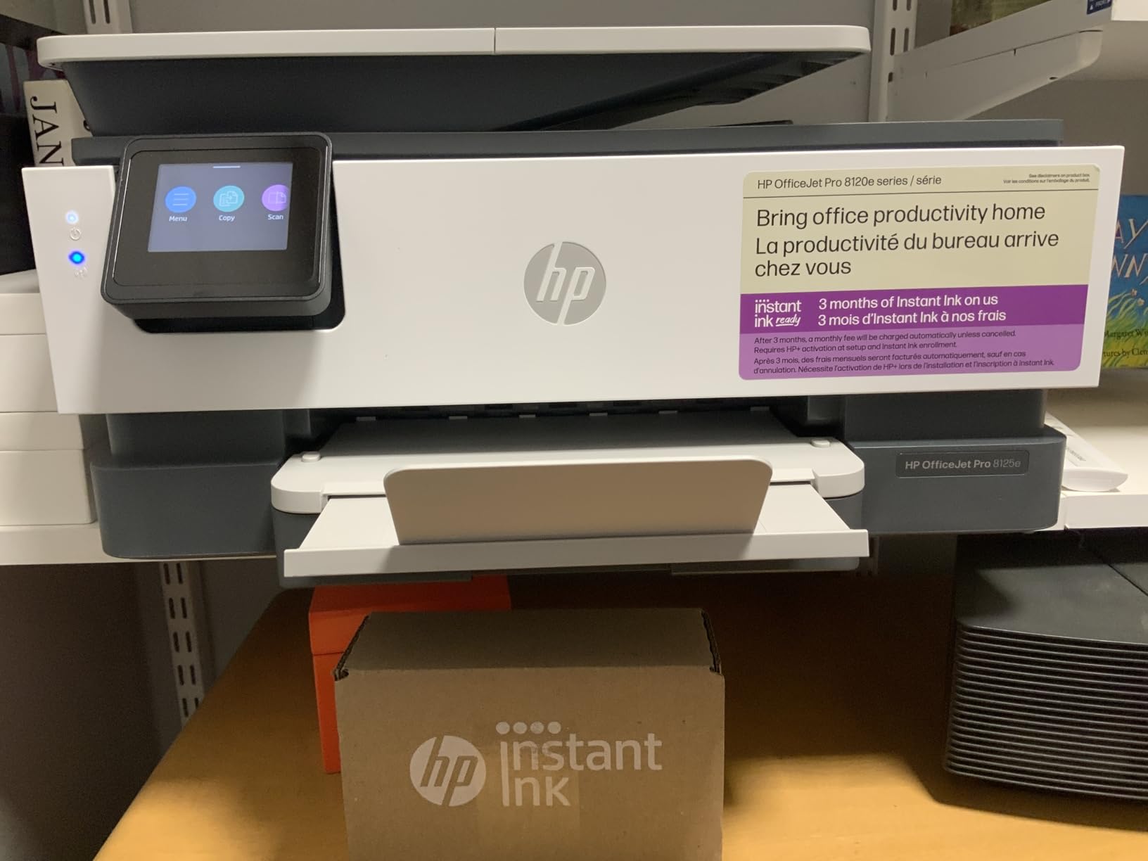 HP OfficeJet Pro 8125e Wireless All-in-One Color Inkjet Printer, Print, scan, Copy, ADF, Duplex Printing Best-for-Home Office, 3 Month Instant Ink Trial Included, AI-Enabled (405T6A) customer photo 1
