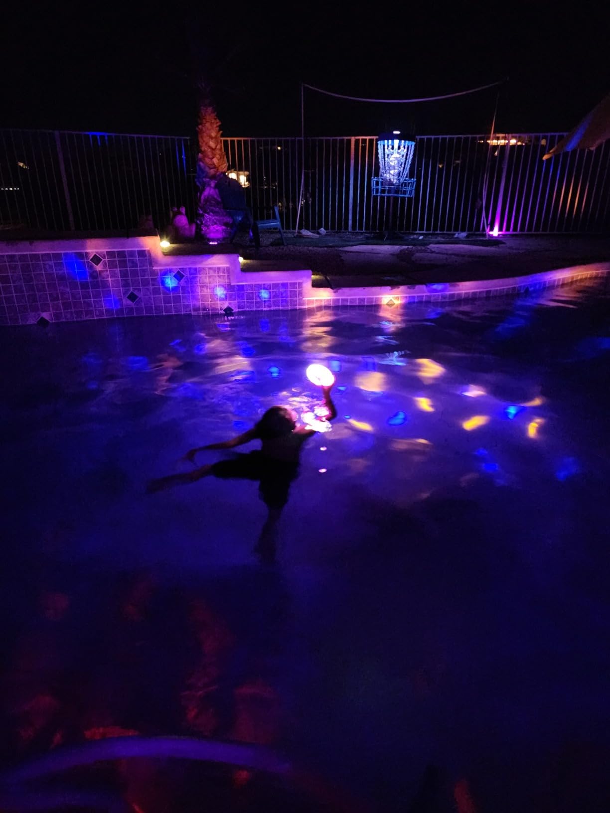BOXPSII Floating Pool Lights 2 Pack, for Inground Pool, Above Ground Pools | 4000mAh, 13 Colors Modes, IP68 Waterproof, Rechargeable Floating Light customer photo 2