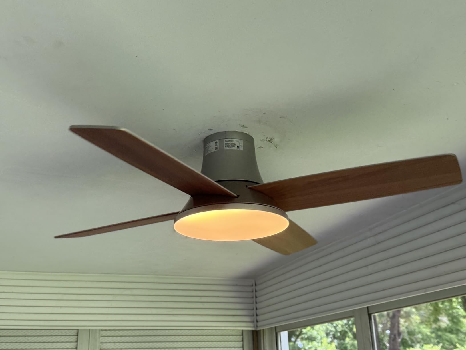 DREO Ceiling Fan, 44 Inch Low Profile Ceiling Fan with Light and Remote, 5CCT LED, 6-Level Dimmable, 6-Speed, Reversible Motor, 22 dB, Timer, Easy-Install, Black Flush Mount for Bedroom customer photo 1