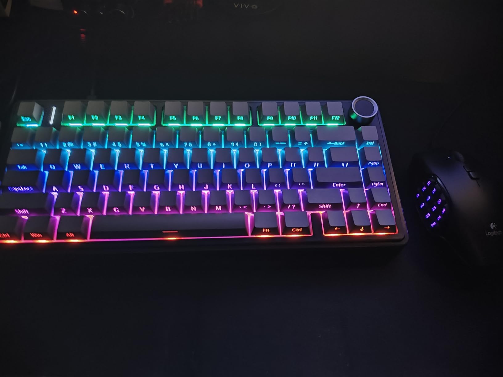 AULA F75 Pro Wireless Mechanical Keyboard, 75% Hot Swappable Custom Keyboard with Knob, RGB Backlit, Pre-lubed Reaper Switches, Side Printed PBT Keycaps, 2.4GHz/USB-C/BT5.0 customer photo 1
