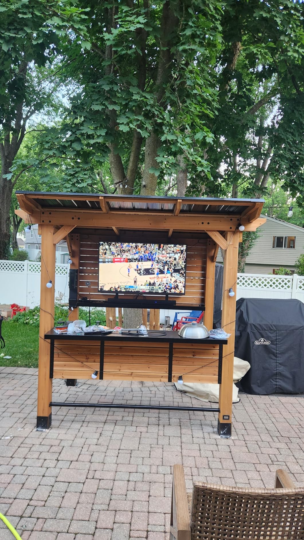 SYLVOX Outdoor TV, 43 inch Waterproof Smart Outdoor TVs, 4K, HDR 10, Weatherproof, 1000nits, Voice Assistant Remote, for Partial Sun Area (Deck Pro 3.0, Latest Model) customer photo 1